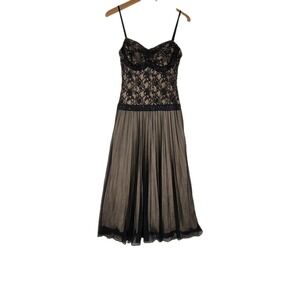 Rampage Vintage BlackLace Sheer Slip Dress Size 7 Gothic Lingerie Style